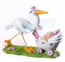 Picture of STORK CAKE TOPPER - PINK
